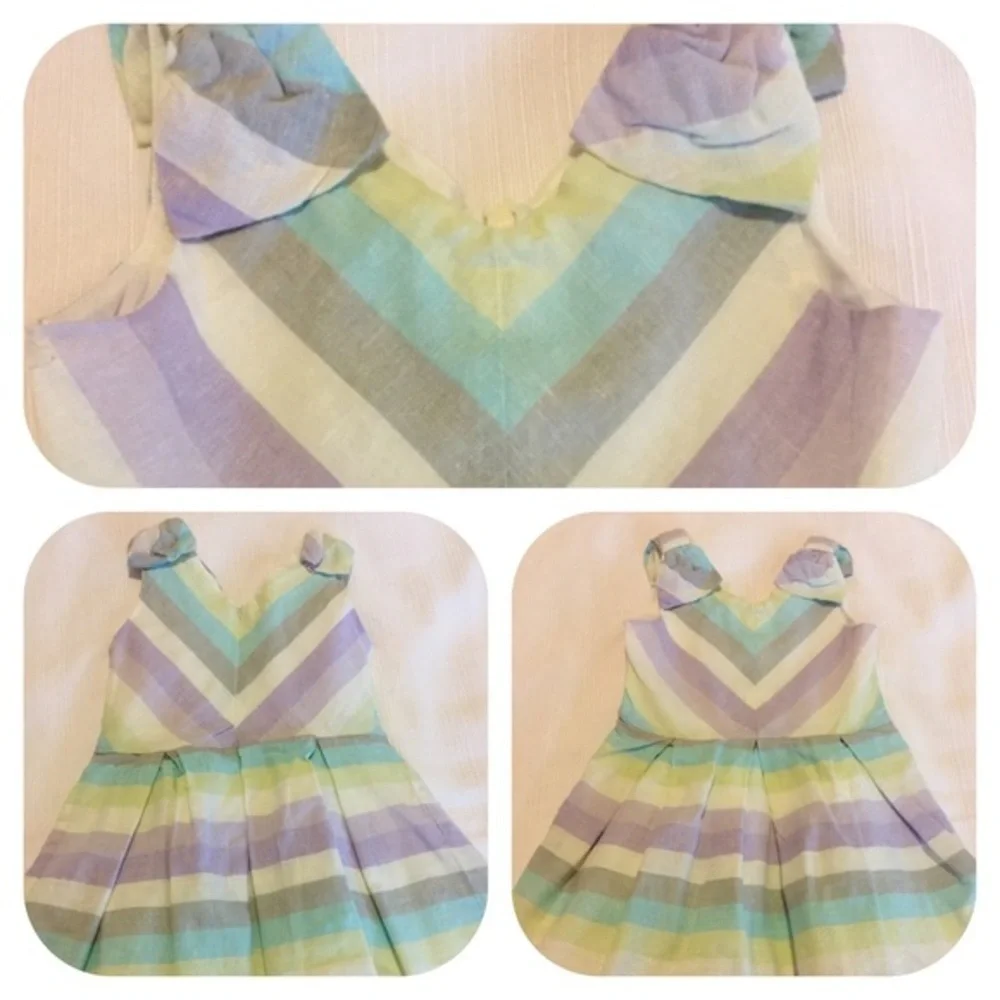 🌸GYMBOREE tea&cake party striped sleeveless linen dress EUC size 4 t 🌸